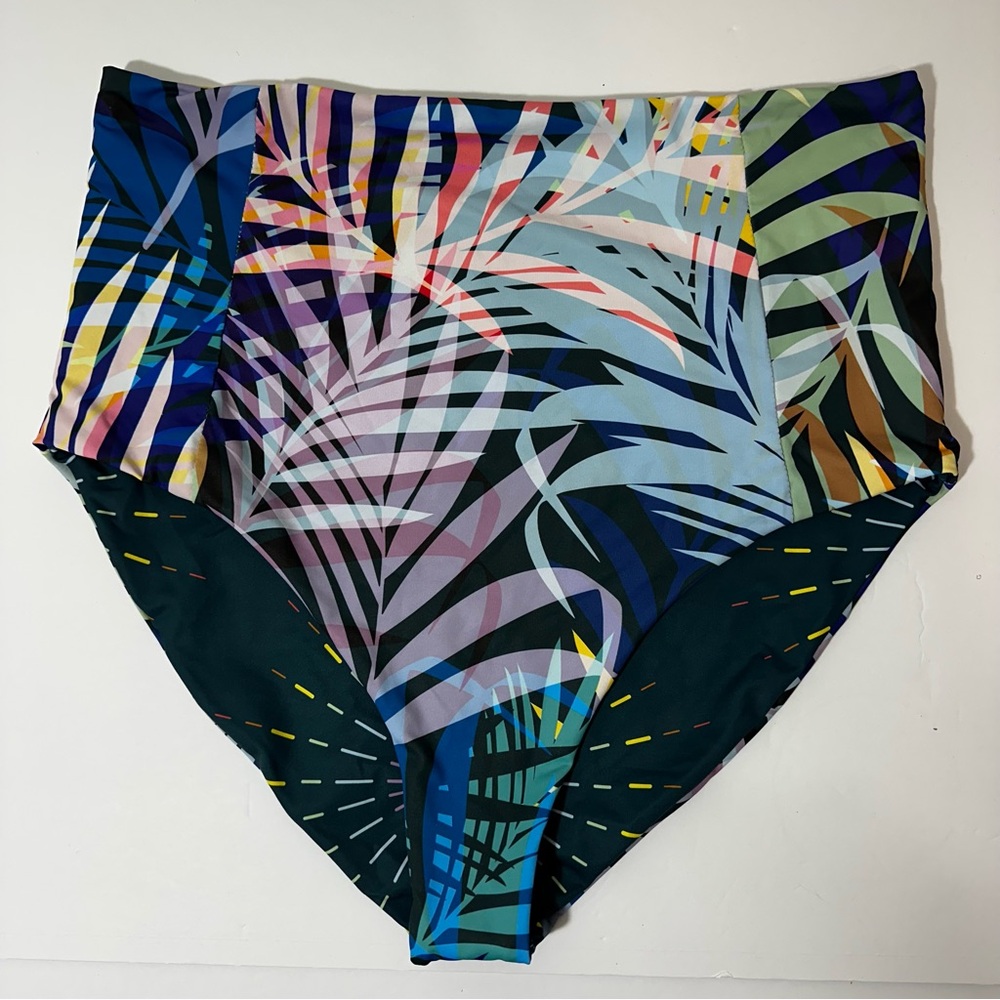 RAD Swim Reversible High Waisted Swimsuit Bikini Bottoms XL